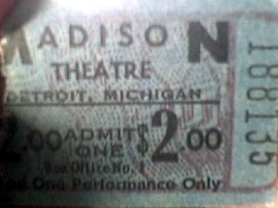 Madison Theatre - Ticket From Gary Flinn